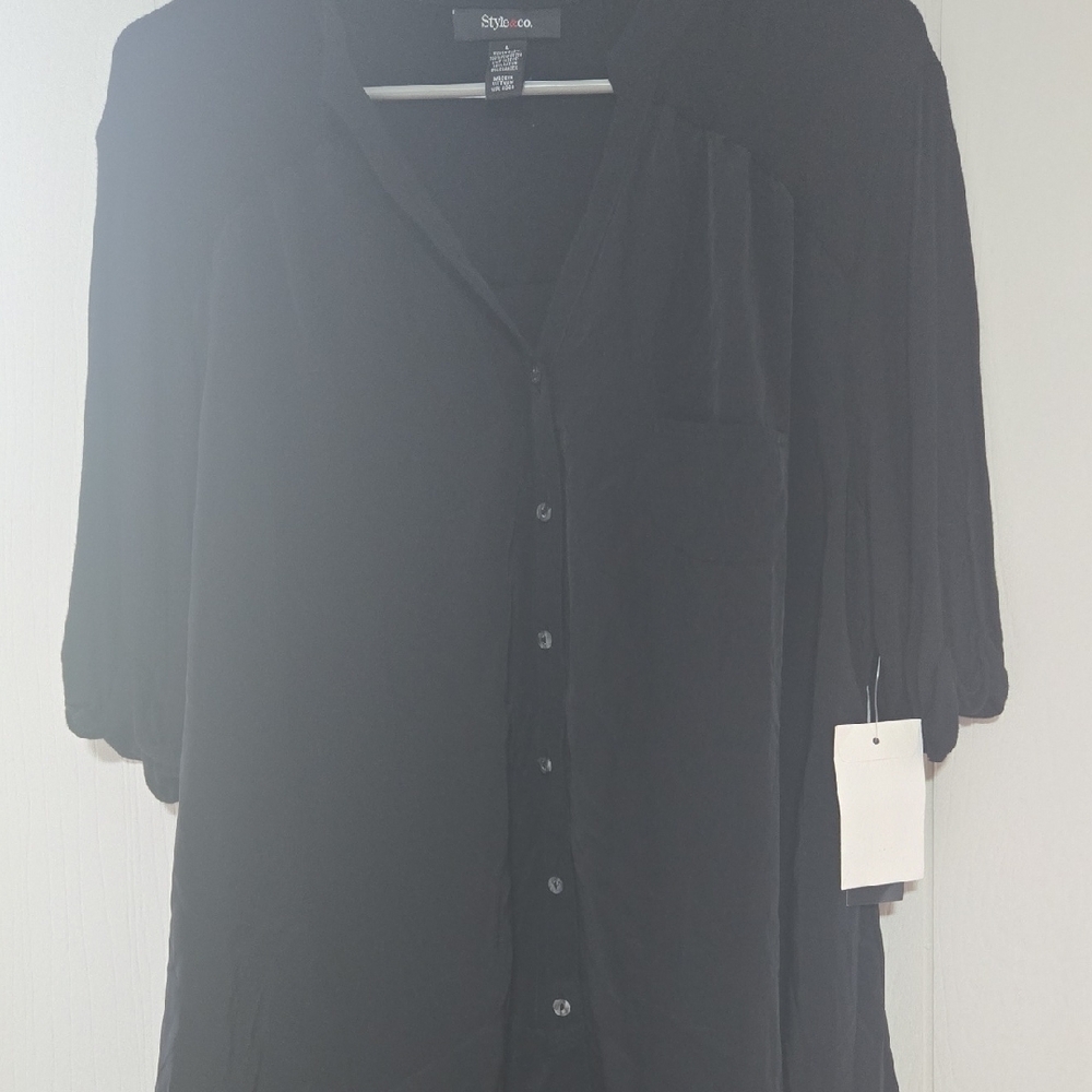Style & Co. Black Blouse